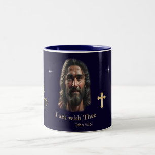 Tasse 2 Couleurs Jésus est avec toi