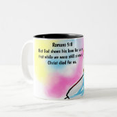 Tasse 2 Couleurs Jésus est ici (Devant gauche)