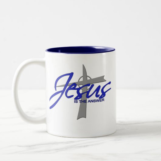 Tasse 2 Couleurs Jésus est la réponse (Gauche)