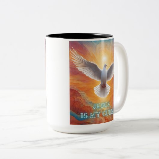 Tasse 2 Couleurs Jésus est mon guide (Devant droit)