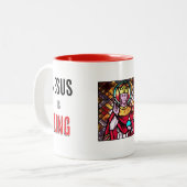 Tasse 2 Couleurs Jésus est roi (Devant gauche)