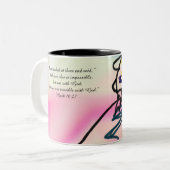 Tasse 2 Couleurs jésus ici (Devant gauche)