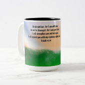Tasse 2 Couleurs Jésus ici (Devant gauche)