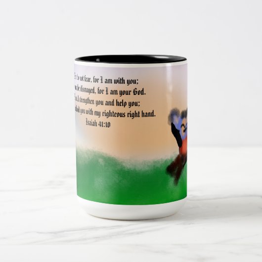 Tasse 2 Couleurs Jésus ici (Centre)