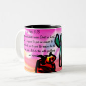 Tasse 2 Couleurs Jesus love (Devant gauche)