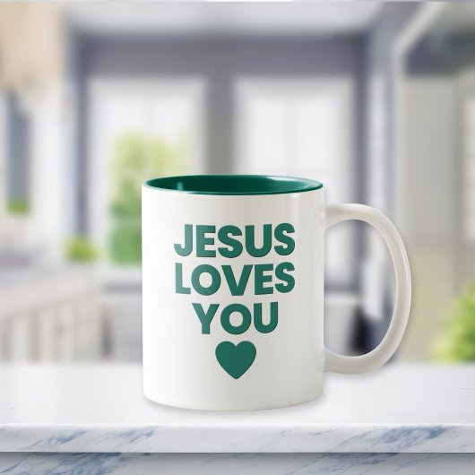 Tasse 2 Couleurs Jesus Loves You Uplifting Christian Gift