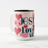 Tasse 2 Couleurs Jésus m'aime (Devant gauche)