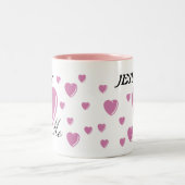 Tasse 2 Couleurs JÉSUS m'aime - rose (Centre)