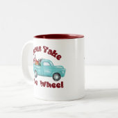 Tasse 2 Couleurs Jésus Prend La Roue Drôle Chrétienne (Devant gauche)