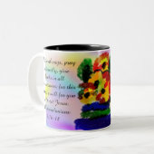 Tasse 2 Couleurs jésus réjouir (Devant gauche)