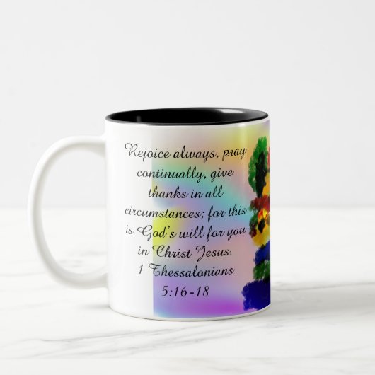 Tasse 2 Couleurs jésus réjouir (Gauche)