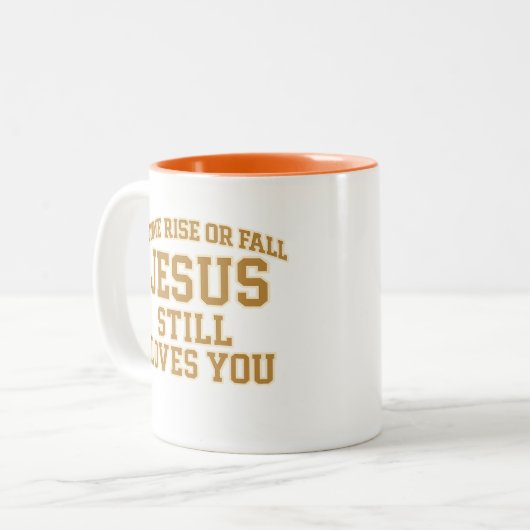 Tasse 2 Couleurs Jesus Still Loves You Design (Devant gauche)