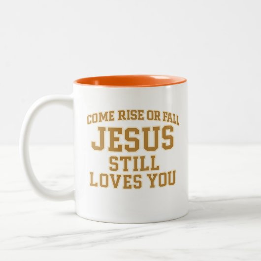 Tasse 2 Couleurs Jesus Still Loves You Design (Gauche)