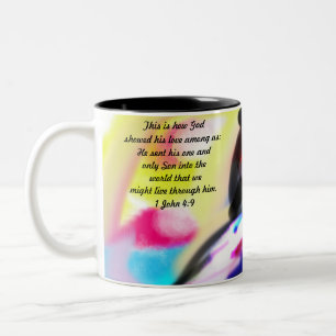 Tasse 2 Couleurs Jésus vit nous