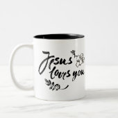 Tasse 2 Couleurs Jésus vous aime (Gauche)