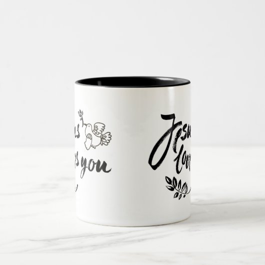 Tasse 2 Couleurs Jésus vous aime (Centre)