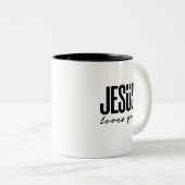 TASSE 2 COULEURS JÉSUS VOUS AIME | CHRÉTIEN (Devant droit)