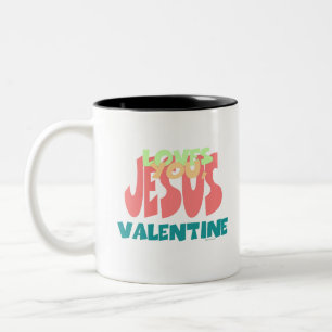 TASSE 2 COULEURS JÉSUS VOUS AIME, VALENTINE