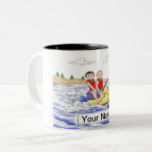 Tasse 2 Couleurs Jet Ski équitation Couple Cartoon par PrintedPerfe (Devant gauche)