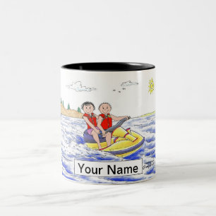 Tasse 2 Couleurs Jet Ski équitation Couple Cartoon par PrintedPerfe