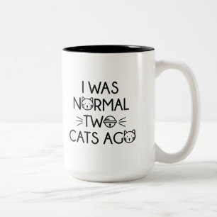 Tasse 2 Couleurs J'étais il y a les deux chats normaux