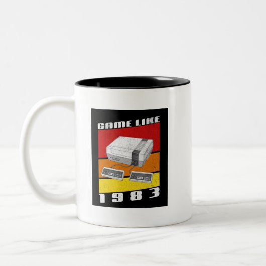Tasse 2 Couleurs Jeu comme 1983, jeu vidéo rétro (Gauche)