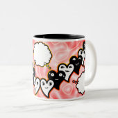 Tasse 2 Couleurs Jeu de coeurs amusants (Devant droit)