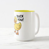 Tasse 2 Couleurs Jeu de mots de canard (Devant droit)