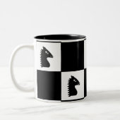 Tasse 2 Couleurs Jeu d'échecs du chevalier noir (Gauche)