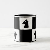 Tasse 2 Couleurs Jeu d'échecs du chevalier noir (Centre)