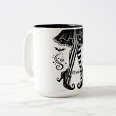 Tasse 2 Couleurs Jeu d'Halloween blanc et noir (Devant gauche)