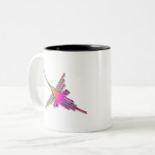 Tasse 2 Couleurs Jeu Vidéo 8 bits Retro Lignes Nazca Colibri (Devant gauche)