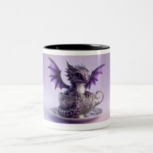 Tasse 2 Couleurs Jeune dragon violet et blanc Fairmont dans une tas