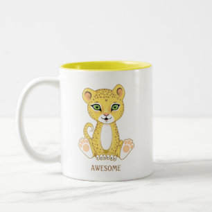 Tasse 2 Couleurs Jeune léopard sauvage animal dessin animé