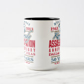 Tasse 2 Couleurs JFK Kennedy Assassinat Anniversaire 1963 - 2013 (Centre)