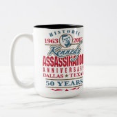 Tasse 2 Couleurs JFK Kennedy Assassinat Anniversaire 1963 - 2013 (Gauche)