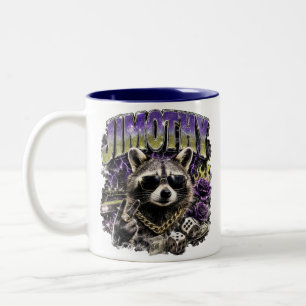 Tasse 2 Couleurs Jimothy Cool Raccoon Vêtements de rue urbains