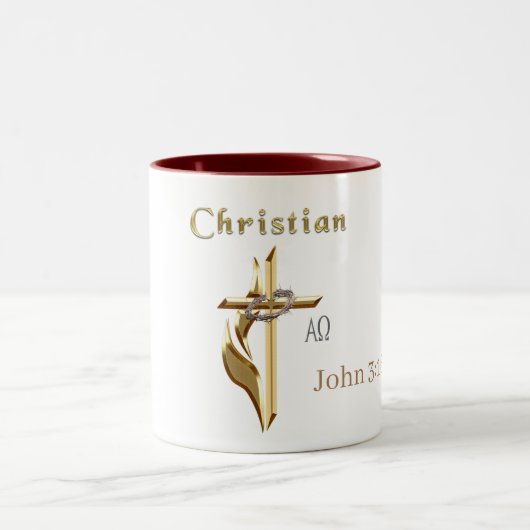 Tasse 2 Couleurs Jn 3:16 (Centre)
