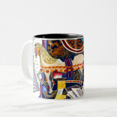 Tasse 2 Couleurs Joan Miro Horse Pipe et Fleur rouge (Devant gauche)