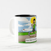 Tasse 2 Couleurs Jogger, coureur - Dessin féminin (Devant gauche)