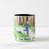 Tasse 2 Couleurs Jogger - Dessin masculin par PrintedPerfection.com (Centre)