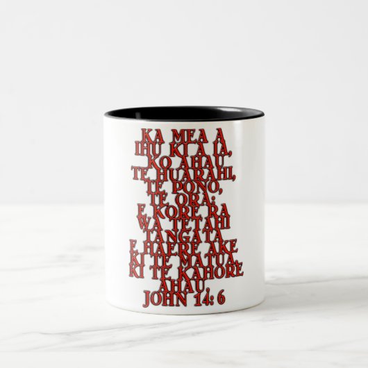 Tasse 2 Couleurs John 14:6 Maori (Centre)