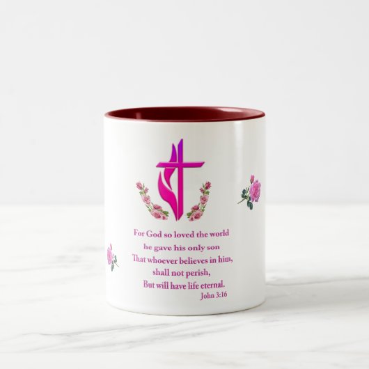 Tasse 2 Couleurs John 3:16 (Centre)