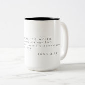 Tasse 2 Couleurs John 3:16 (Devant droit)