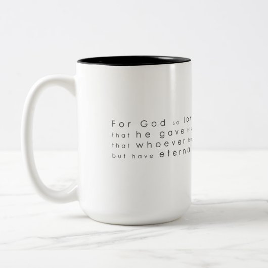 Tasse 2 Couleurs John 3:16 (Gauche)