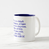 Tasse 2 Couleurs John 3:16 Islandais (Devant droit)
