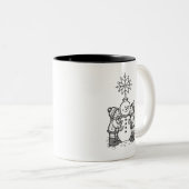 Tasse 2 Couleurs Joie du bonhomme de neige (Devant droit)