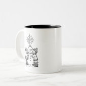 Tasse 2 Couleurs Joie du bonhomme de neige (Devant gauche)