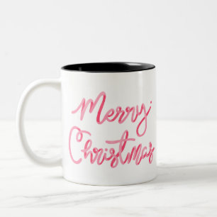 Tasse 2 Couleurs Joie Noël autocollant typographie,