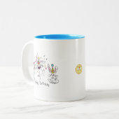 Tasse 2 Couleurs Joli Anniversaire Lapin lapins Enfants (Devant gauche)